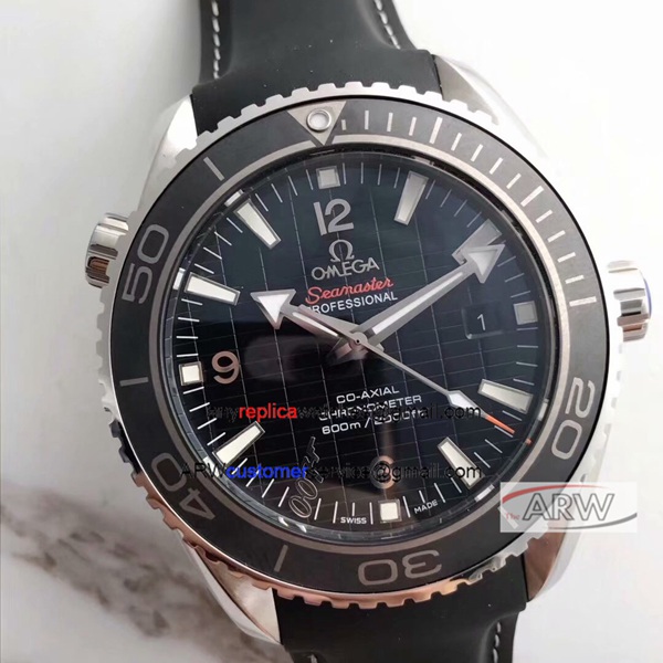 Fake Omega Seamaster Planet Ocean 8500 Black Rubber Band